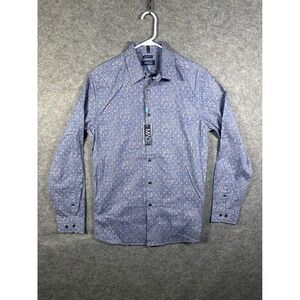 MADE Cam Newton Mens Floral Button Down Shirt Pearl Grey Modern Fit 3691304 M